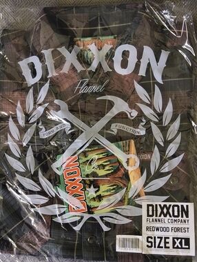DIXXON XL Brown and Black Plaid Flannel Shirt